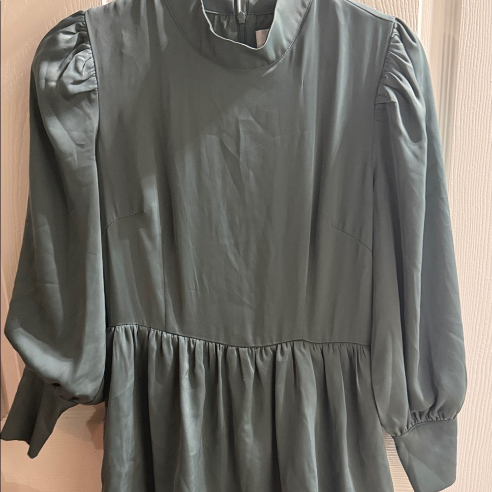 Dainty Jewells Teal Tiered Long Sleeve Maxi Dress - Picture 3 of 3